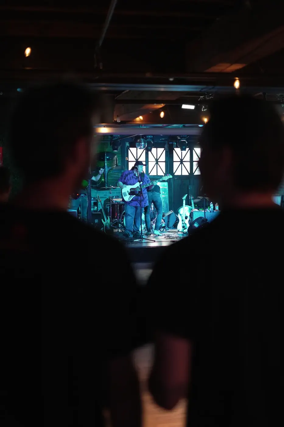 View of the stage over the crowd